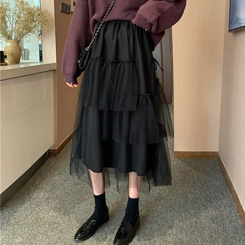 Irregular Fairy Puffy Net Yarn Cake Skirt Design