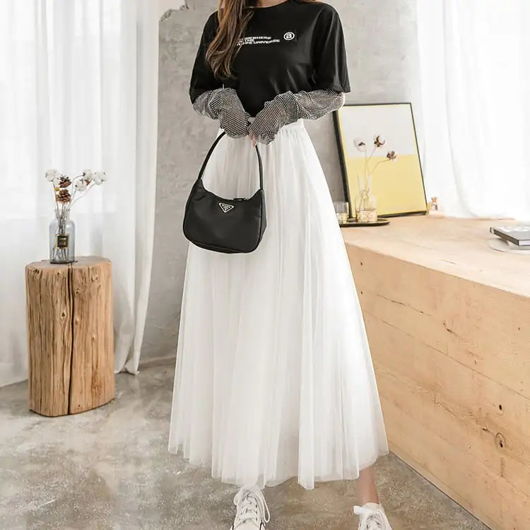 Oversized Fairy Skirt in Super Thin Net Yarn