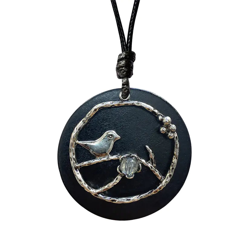 Vintage Bird Pendant Sweater Necklace