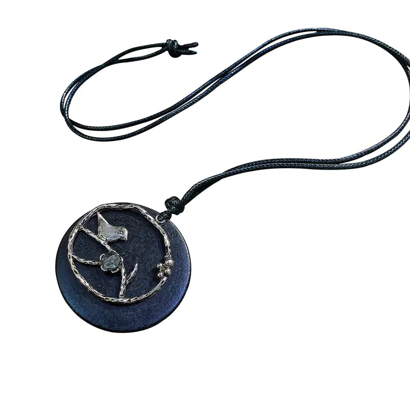 Vintage Bird Pendant Sweater Necklace