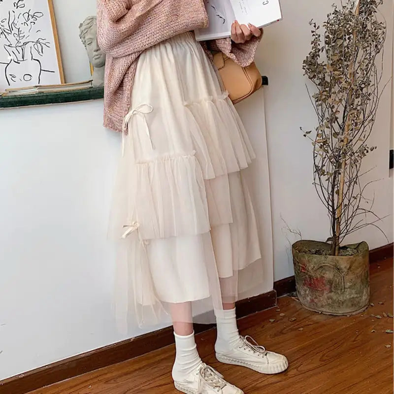 Irregular Fairy Puffy Net Yarn Cake Skirt Design