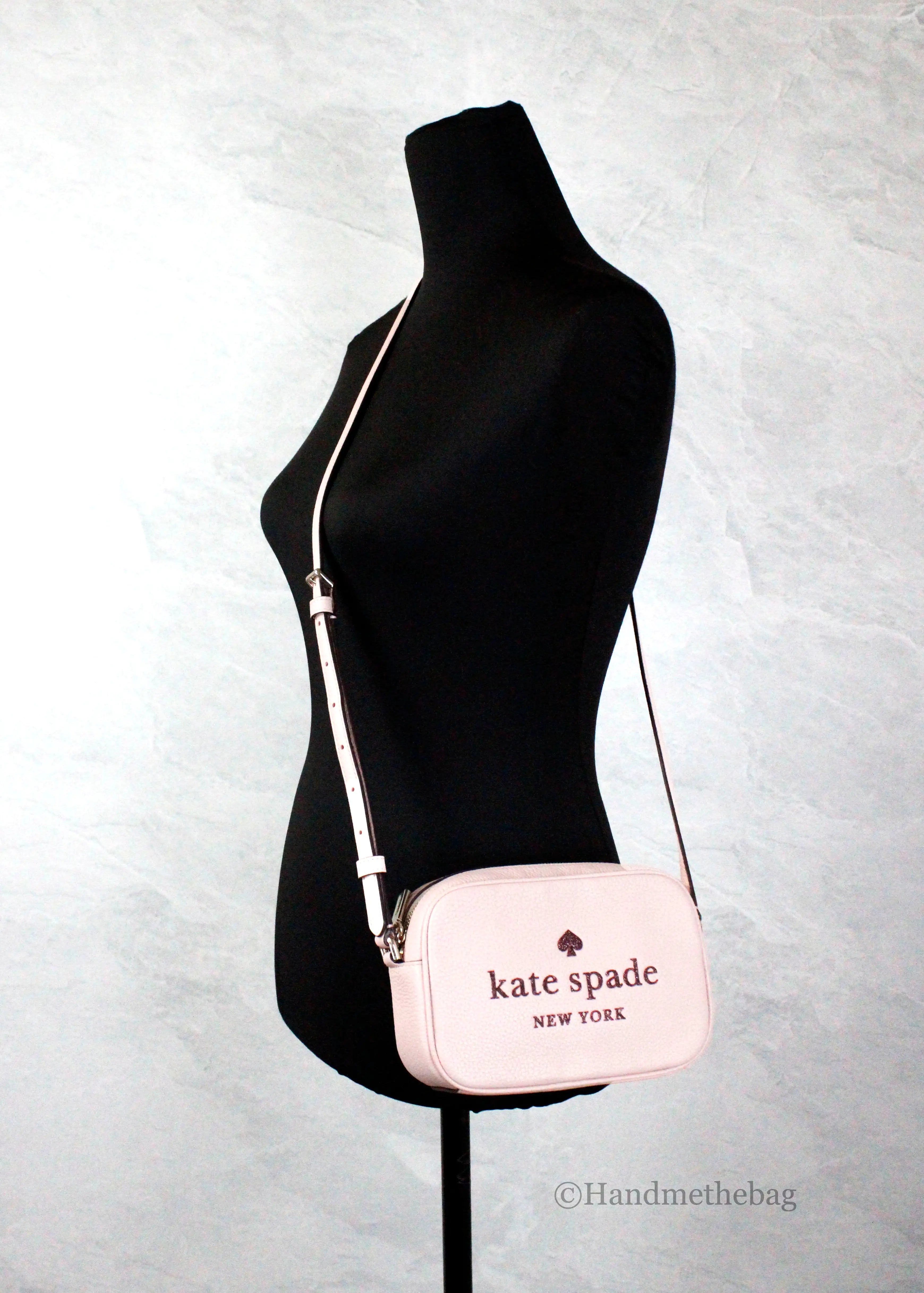 Kate Spade Mini Pink Embossed Leather Glitter Camera Bag