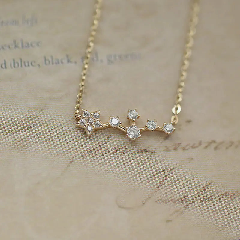 Starry Sky S925 Sterling Silver Heart Necklace for Girls