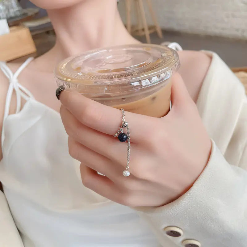 Women's Sterling Silver Geometric Starry Sky Ring